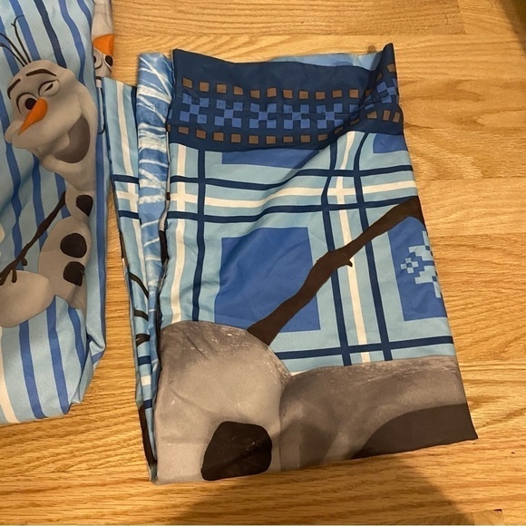 Disney Olaf Fitted Twin Sheet & 2 Pillow Cases Bundle Frozen Blue Snowman Kids - Picture 4 of 5